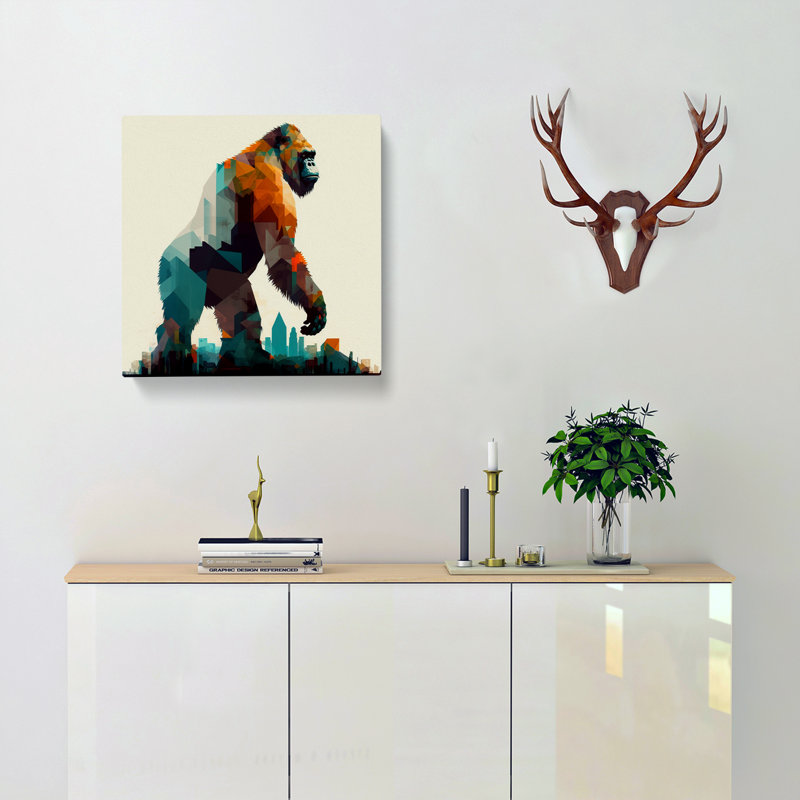 King Kong Geometric No.1 - Wrapped Canvas, 50cm H x 50cm W x 3cm D