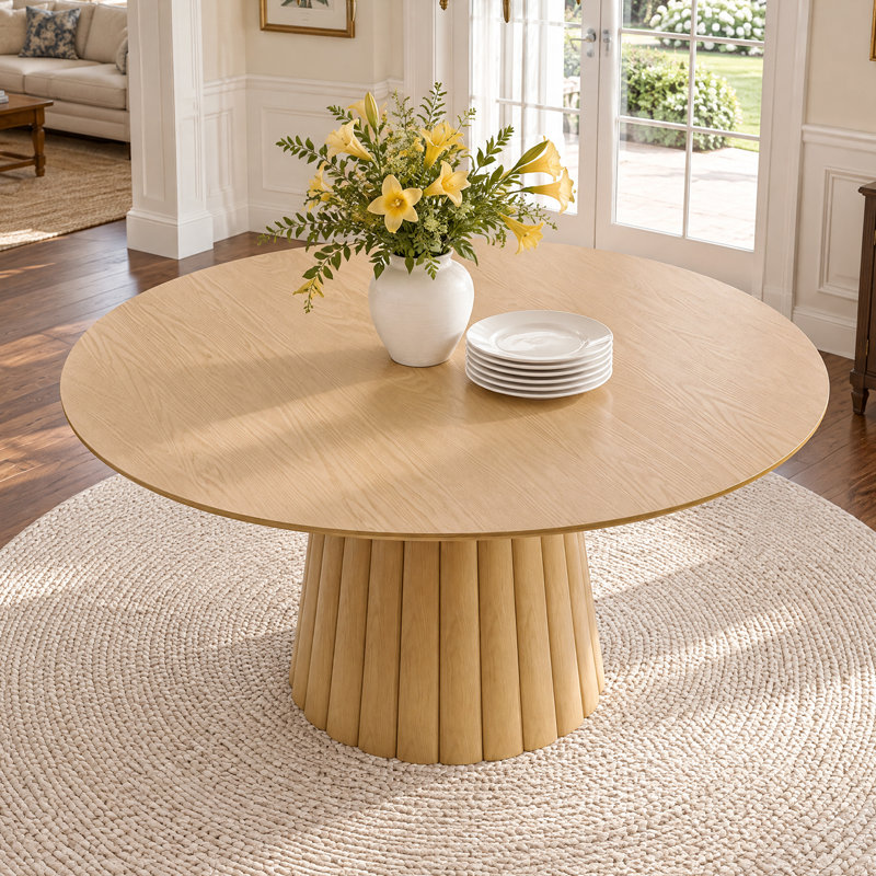 Table de salle à manger en bois massif, H 30 po x L 60 po x l 60 po, Chêne