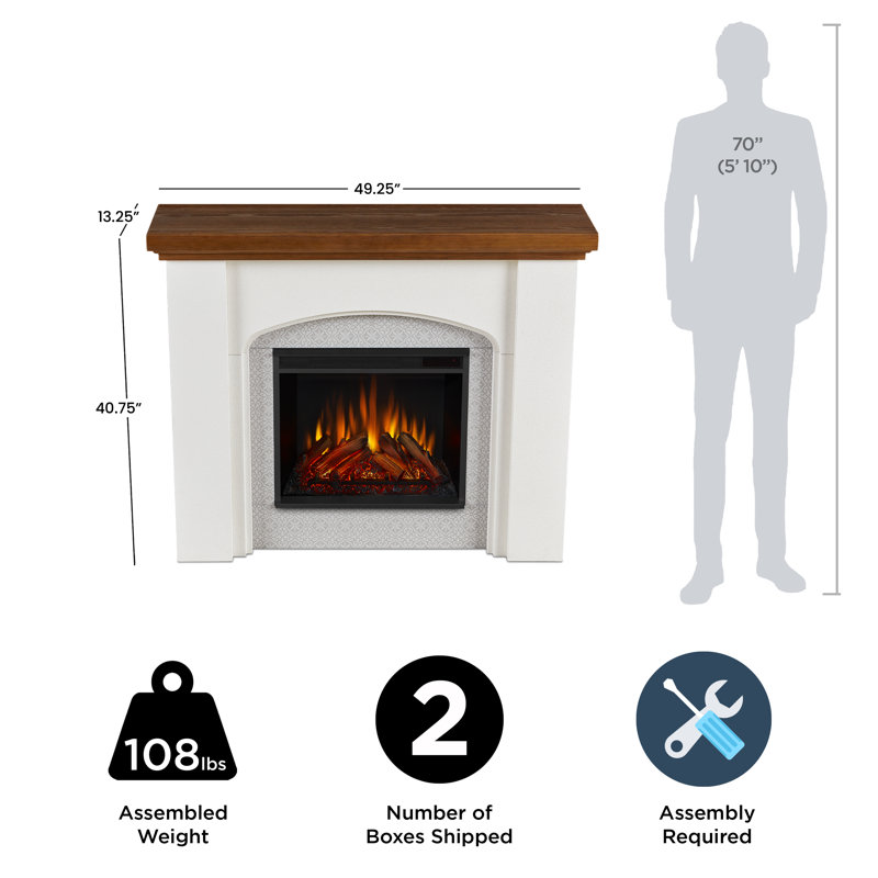 Anika 49" Electric Fireplace with Reversible Surround by Real Flame