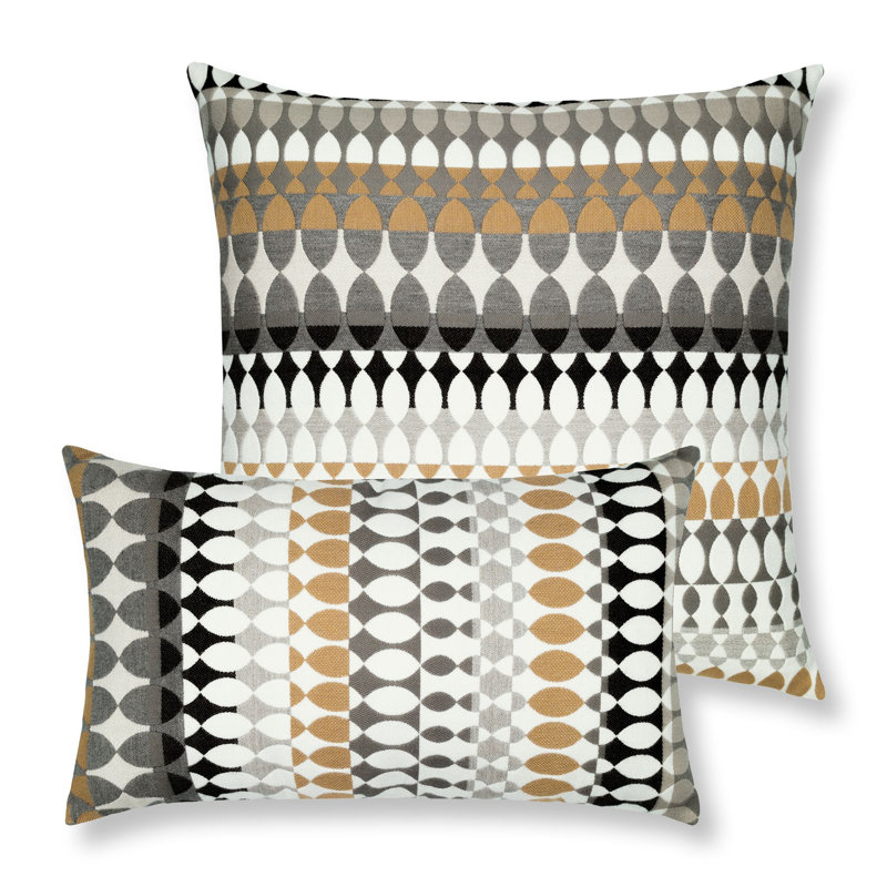 Modern Oval Outdoor Square Sunbrella Pillow Cover & Insert, Dune