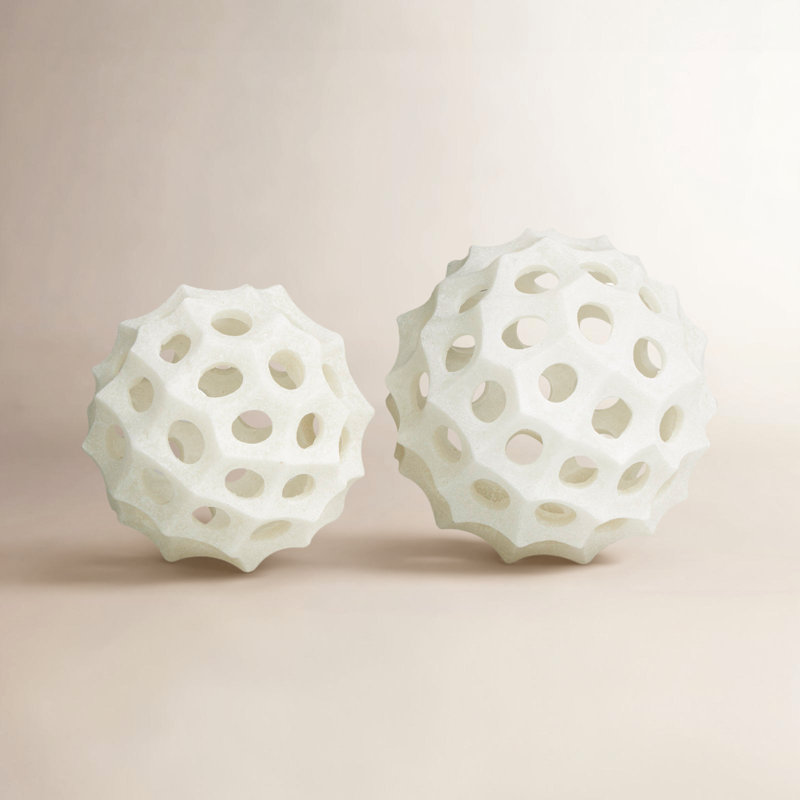 Ensemble de 2 sculptures orbes 