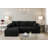 104″ Left-Facing 2-Piece Corduroy Sectional Sofa with Chaise – Modern L-Shape, Black Upholstery-1940268193-1940268197