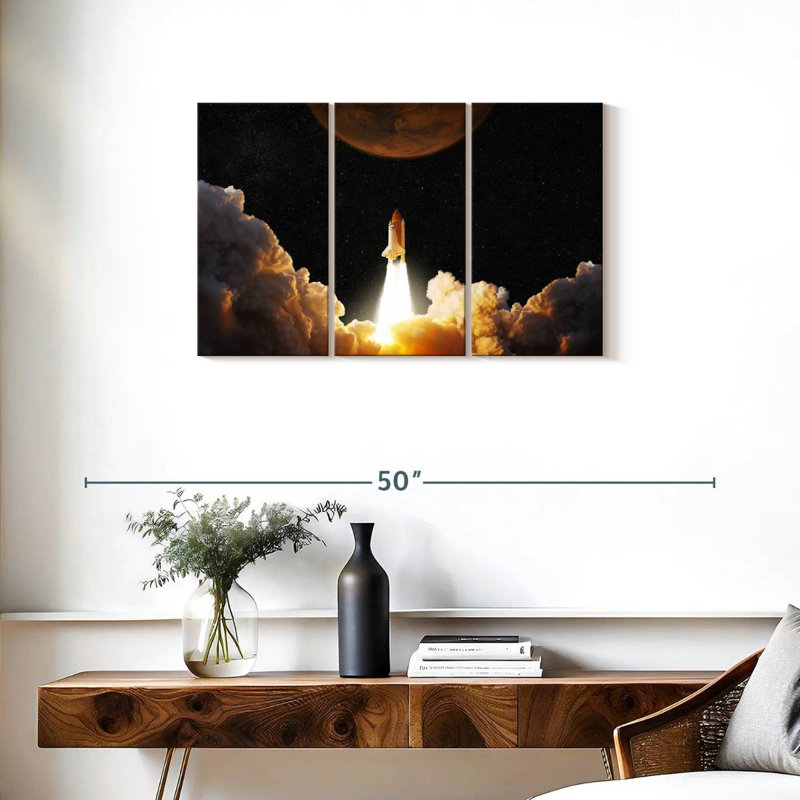 'Rocket Launch, 20" H x 33" W