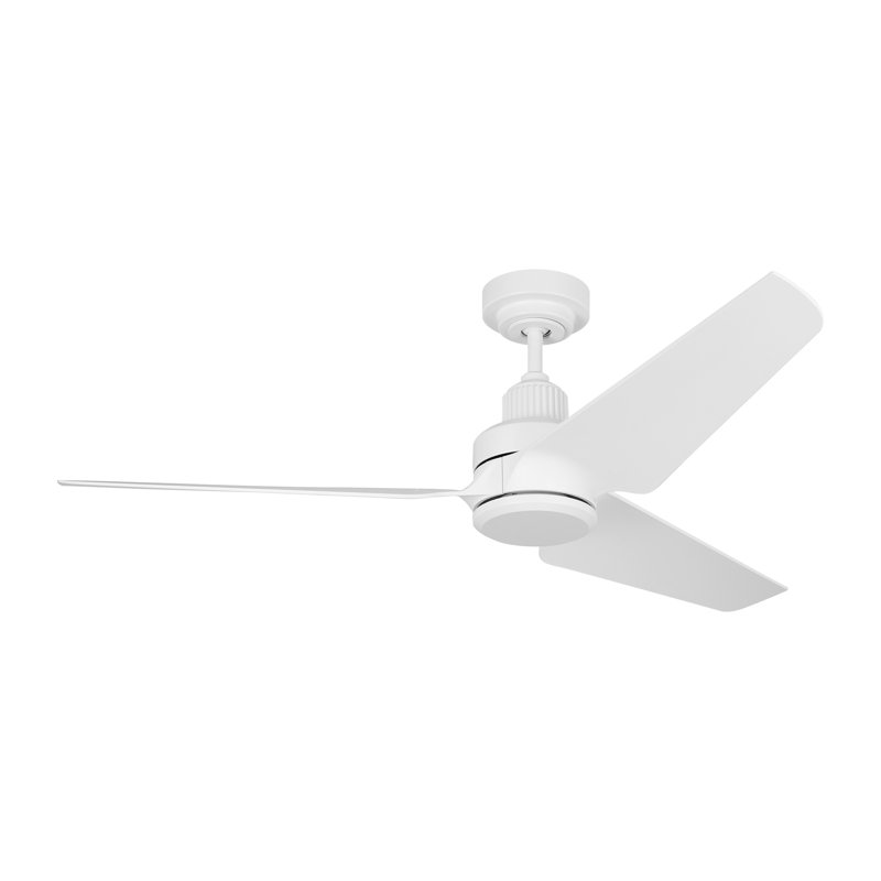 Smart LED Downrod Ceiling Fan, Matte White