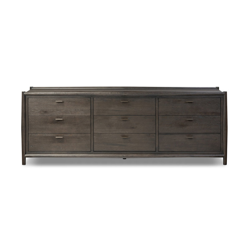 Commode double 9 tiroirs Cayenne, Noir fumé