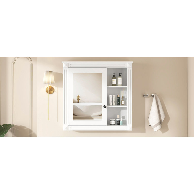 Armoire de rangement de salle de bain avec miroir, armoire de miroir murale avec rangement, armoire de rangement de salle de bain pour la maison