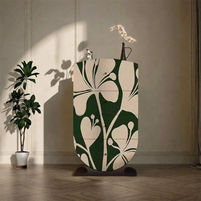 Armoire de rangement avec grands tiroirs en noyer