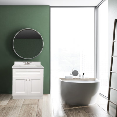 Brookings 31 Inch Bathroom Vanity with Top, Ready to Assemble