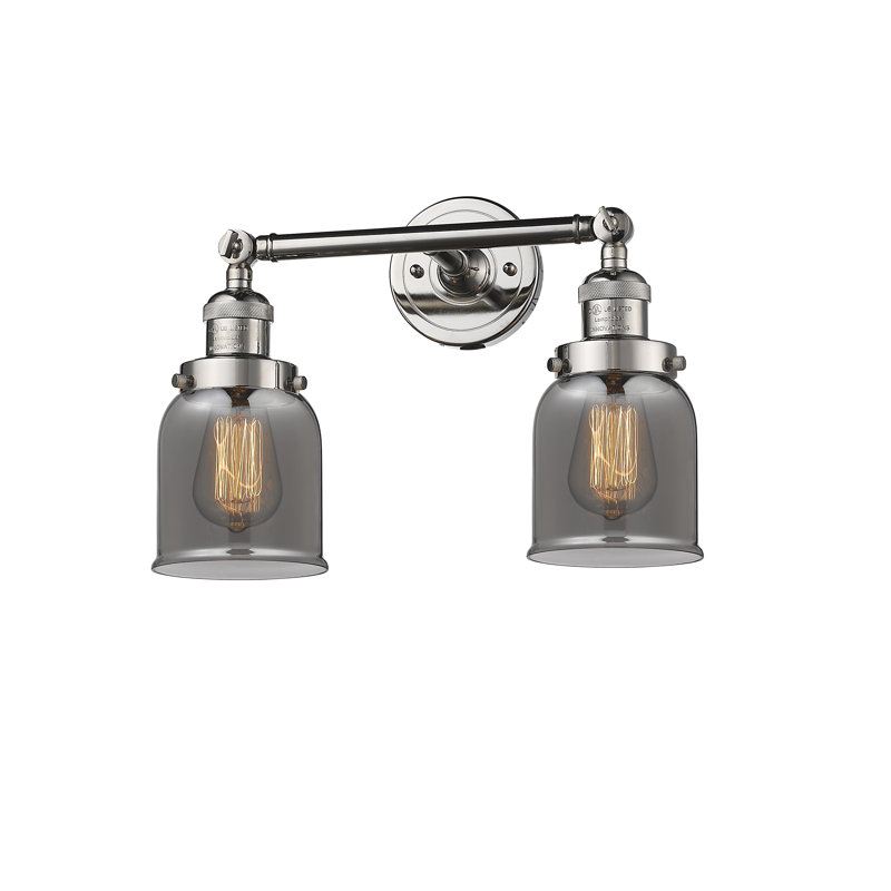 ClipperCove 2 - Light Dimmable Vanity Light, Plated Smoked, 6 Watt Vinage LED Bulb, Polished Nickel
