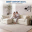 Canapé d'angle modulaire Chenille Cloud avec méridienne et pouf, canapé compressible 3 pièces, sans assemblage, beige-97639122