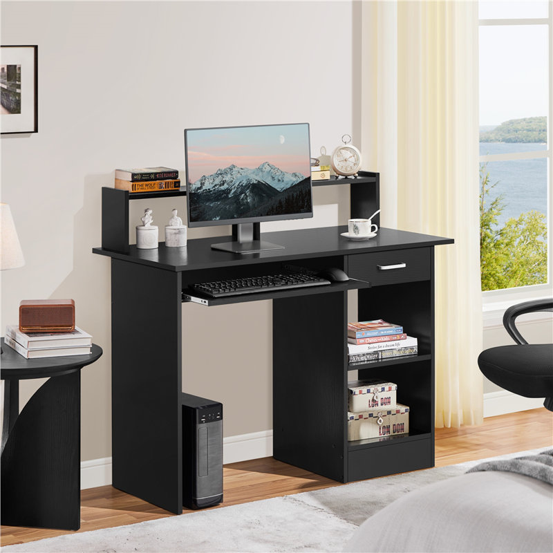 106cm W Rectangular Computer Desk, Black