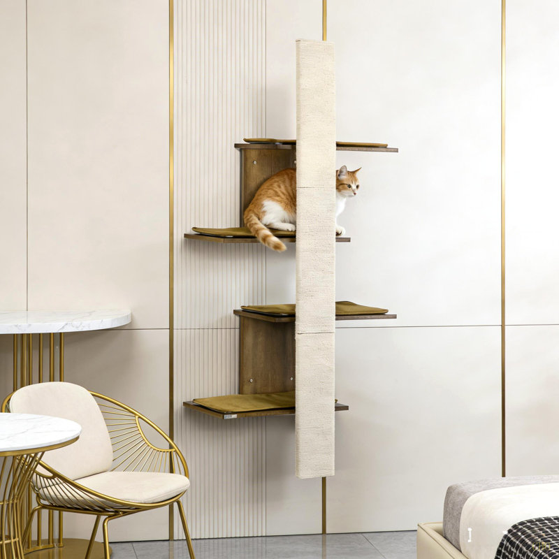 4-Layer Cat Wall Shelves,Wall-Mounted Cat Tree