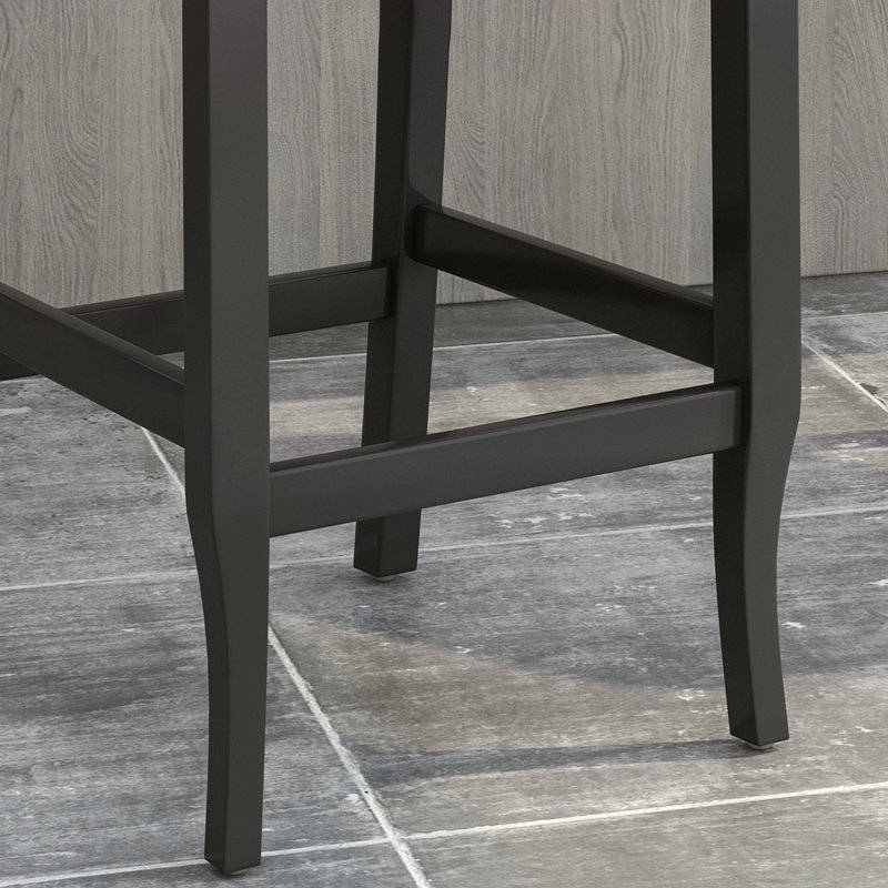 Ensemble de 2 tabourets de comptoir à oreilles capitonnés en tissu Vienna Vienna, Gris, Noir