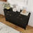 Wood Storage Sideboard With Wave-Pattern Doors,55'',Adjustable Shelves And Drawers,Modern Luxe Style-884953132