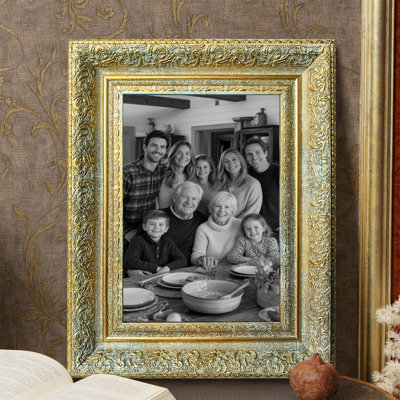 Antique Gold 3 PCS 8" x 10" Traditional Picture Frame with Wall or Table Placement