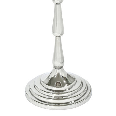 Silver Drink Table with White Marble Top Decorative Modern End Table Aluminum Base Side Table Accent Table for Living Room 10x10x26"