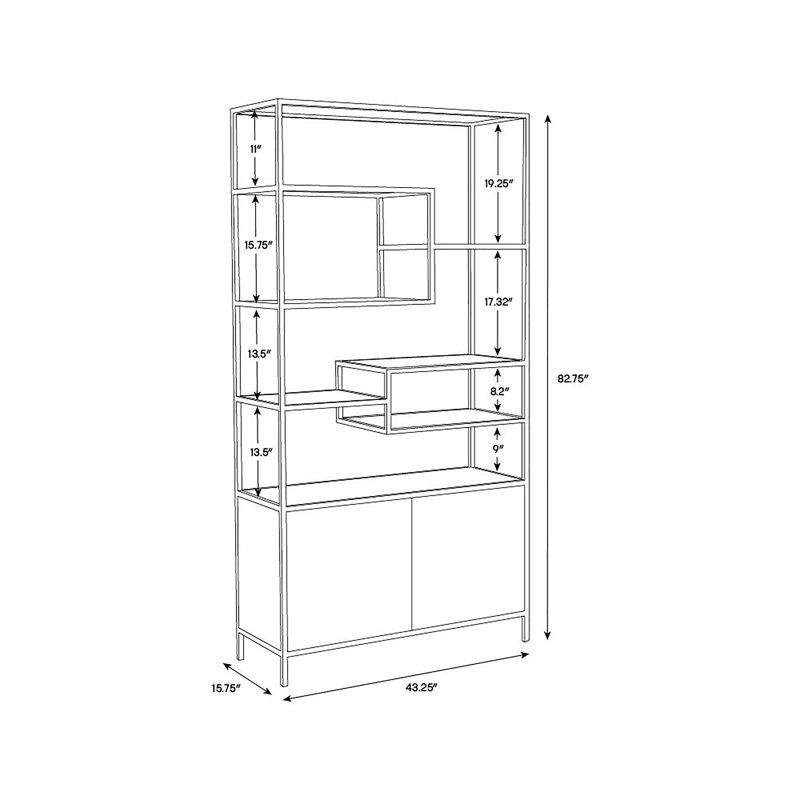 Stamos Etagere Bookcase, Gold/Raw Umber