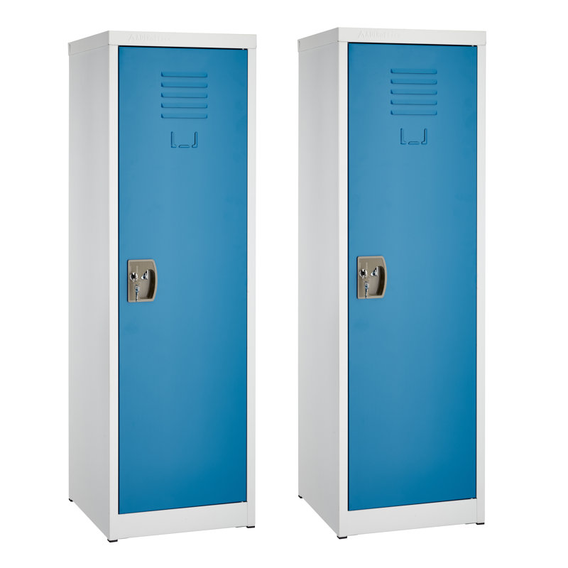 Casier pour enfant à 1 porte avec serrure à clé à 1 porte H 48 po x l 15 po - Rangement pour les écoles, la salle de sport, la maison - Comprend une tablette, des crochets, une ventilation et un porte-carte - Assemblage facile