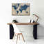 «Burlap World Map I Navy» par Sue Schlabach, estampe numérique sur toile-131805998