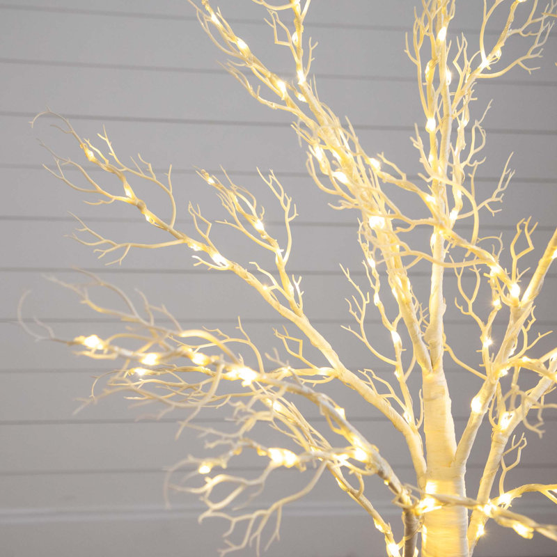 4 pi Arbre pré-éclairé blanc pré-éclairé avec 160 lumières DEL blanc chaud