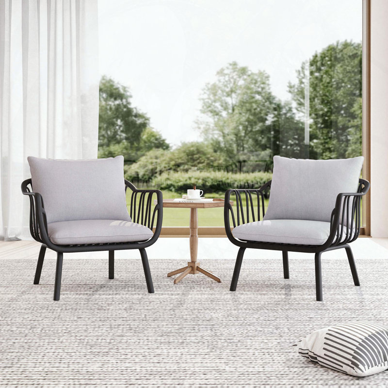 Huron Outdoor Pp Club Chair, Light Gray/Black