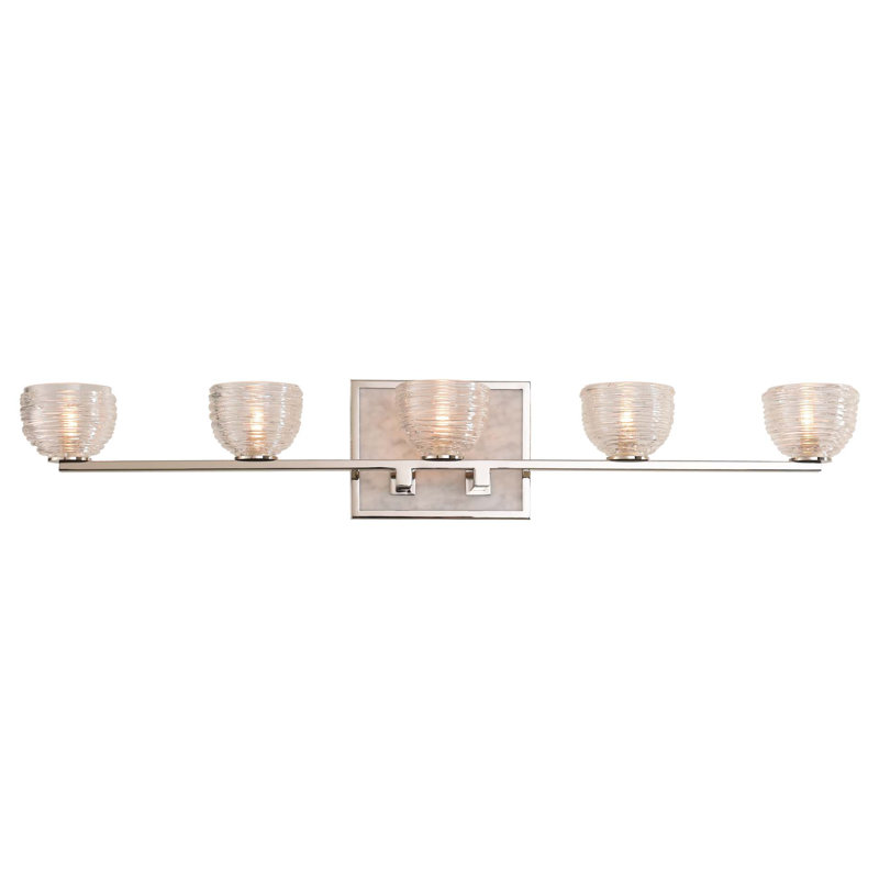 Luminaire pour meuble-lavabo en nickel poli 5 LT Bianco Kalco