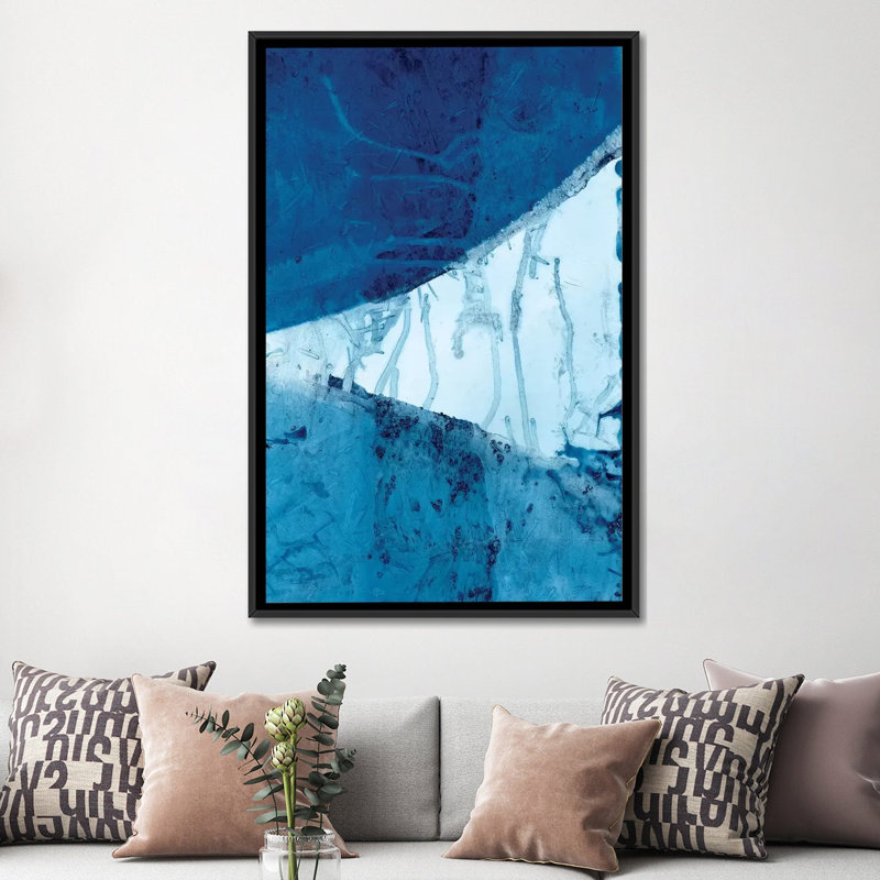 « incurrent ii », reproduction d’impression sur toile tendue, H 26 po x l 18 po x P 1,5 po, Toile encadrée noire