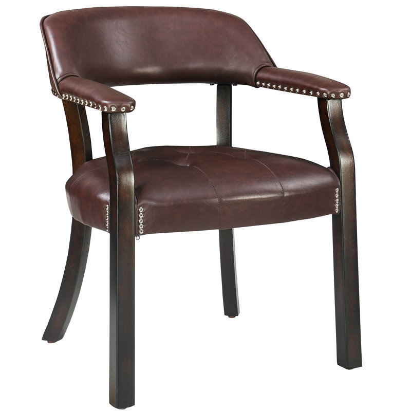 LUMERA Collection Tufted Arm Dining Chair Walnut, Walnut, Walnut