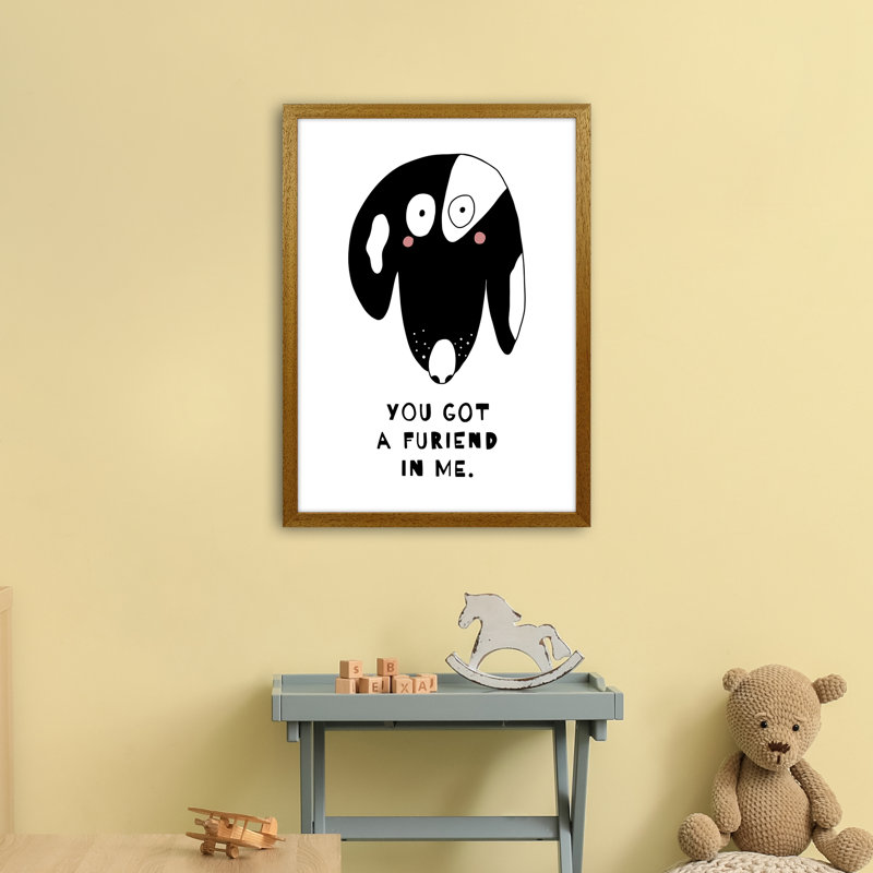 Dog by Miniofmine - Print, 63cm H x 46cm W x 3cm D, Brown Framed