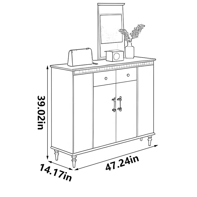Grande armoire à chaussures tendance avec rangement, H 39,02 po x l 47,24 po x P 14,17 po