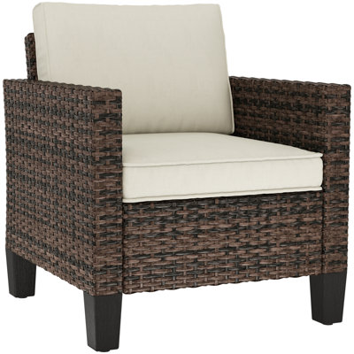 Outsunny Single Seater Rattan Garden Armchair with Armrests