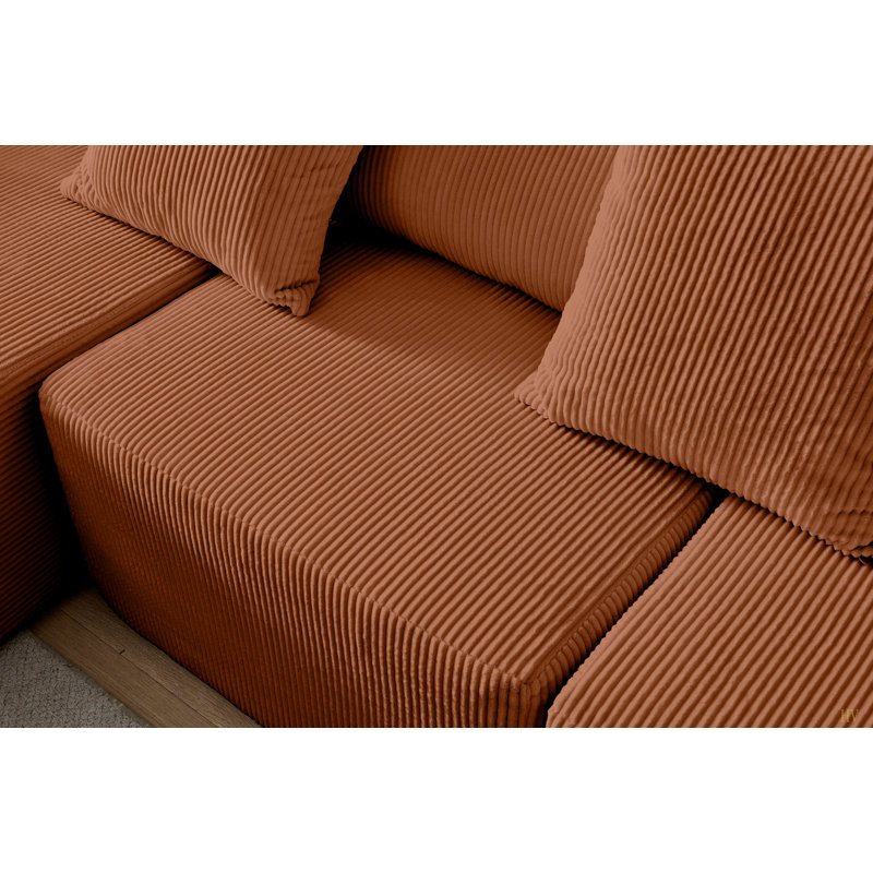 Canapé modulaire en mousse Boneless, Velours côtelé brun