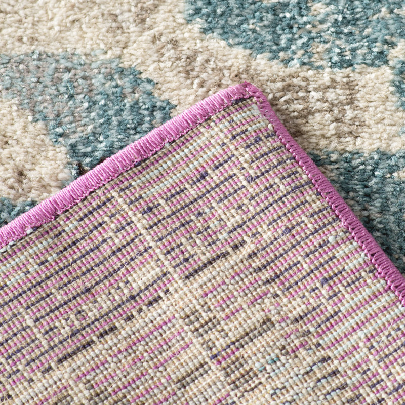 Almyra Oriental Area Rug, Runner 2'2" x 14', Navy/Light Blue