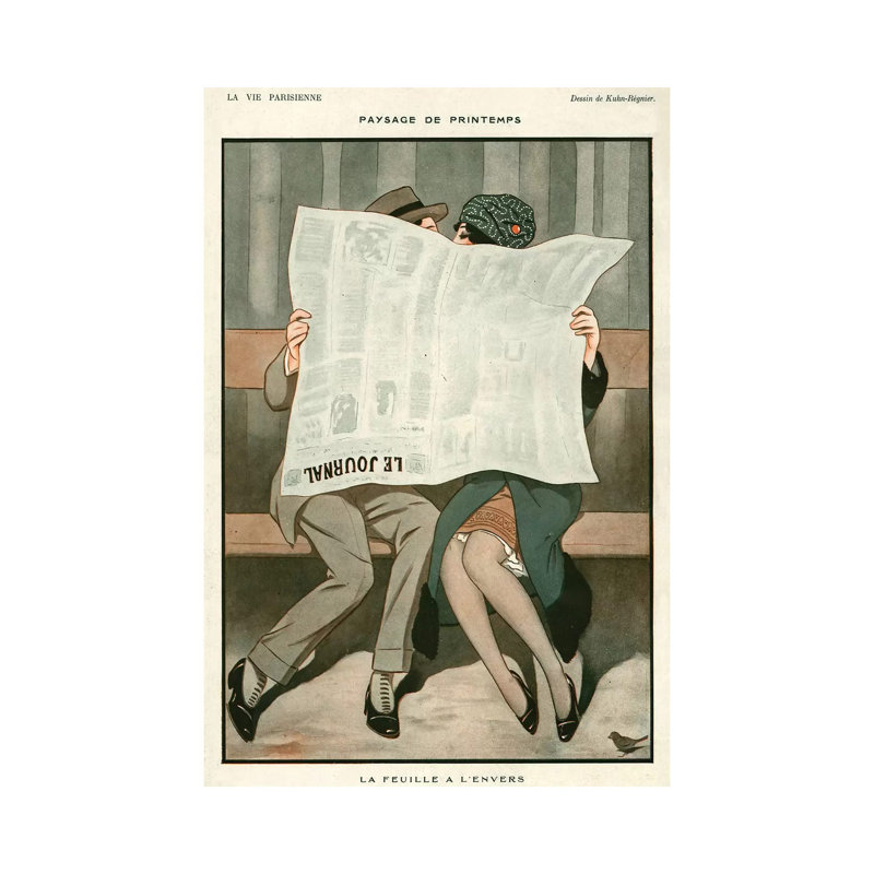 1920s La Vie Parisienne Magazine Plate by Joseph Kuhn-Regnier - Print on Canvas, 30.48cm H x 20.32cm W x 1.91cm D