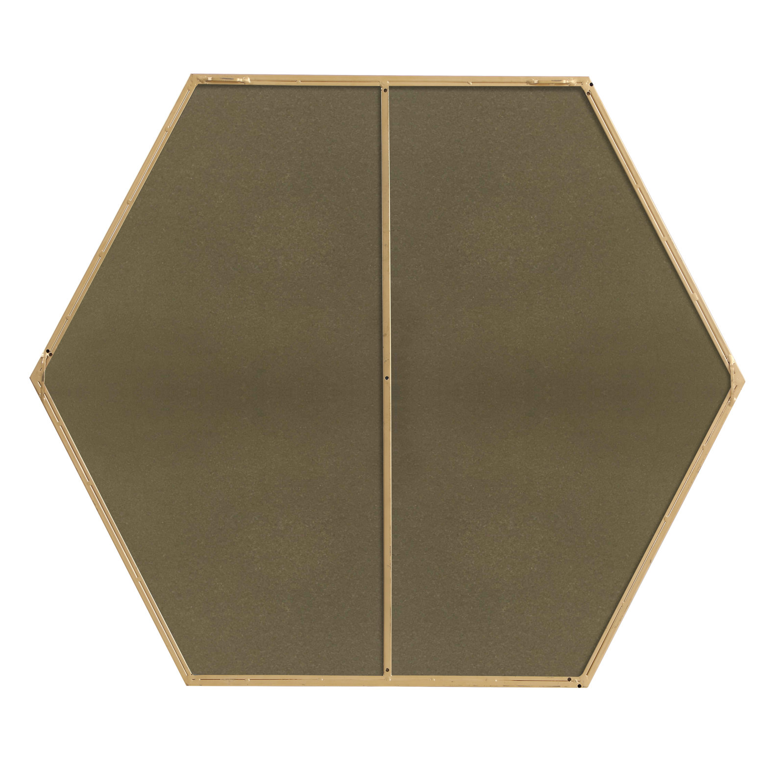Sabine Metal Hexagon Wall Mirror, Brass, 40" x 30"