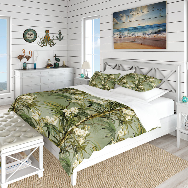 Ensemble de housse de couette Bamboo Elegance, Housse de couette pour grand lit et 2 taies décor