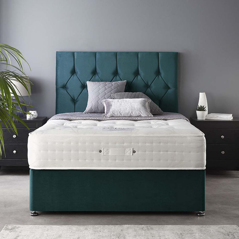 Boutique Divan Bed Base, Super King (6'), 2 Drawers, Emerald
