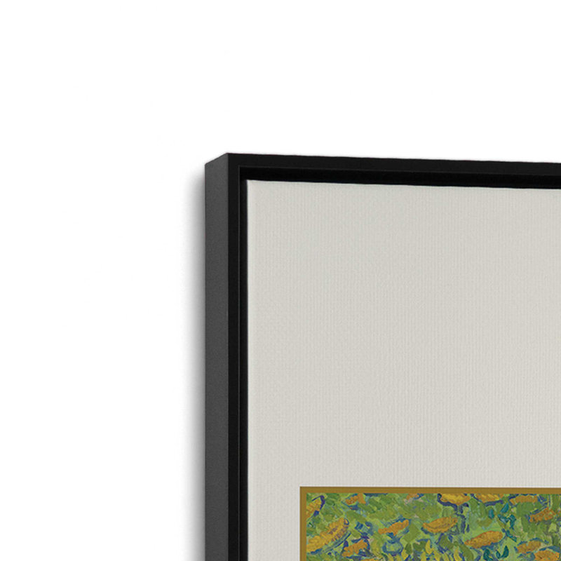 Van Gogh's Irises v3, Cadre flottant noir satiné, H 12,75 po x l 8,75 po