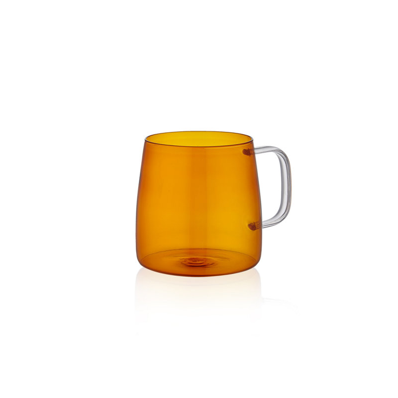 Tasse élégante en verre ambré, 20,5 oz (7,9 x 4,3 x 3,9 pouces) | Verre 100% sans plomb, ne va pas au lave-vaisselle ni au micro-ondes | Parfait pour les boissons chaudes, design élégant pour la maison et le bureau