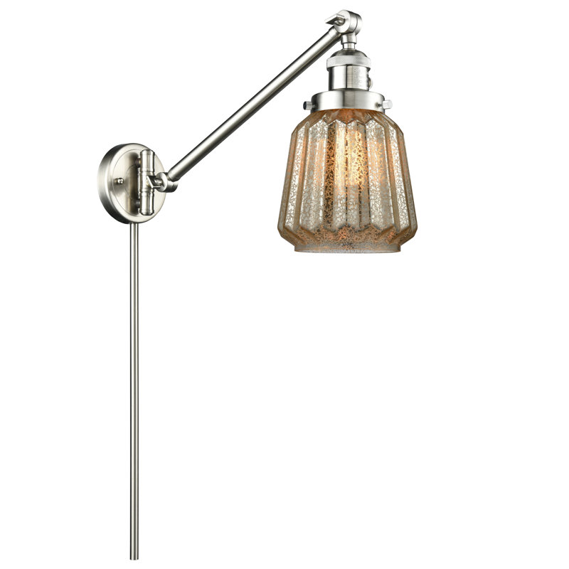 Vinson Swing Arm Sconce, Mercury, Satin Gold