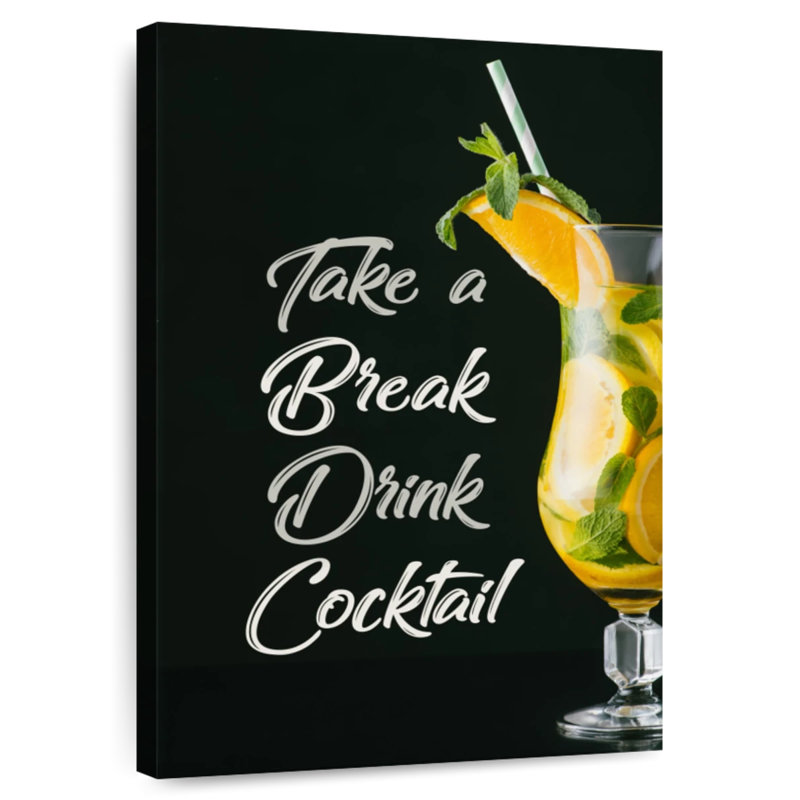Tergel Drink Cocktail Typography, 39" H x 26" W