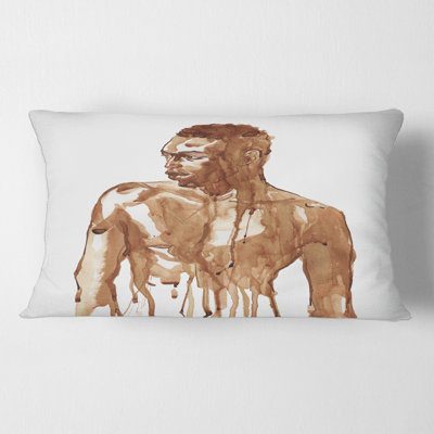 Portrait d'un bel homme africain sur une housse de coussin rectangulaire avec insert II