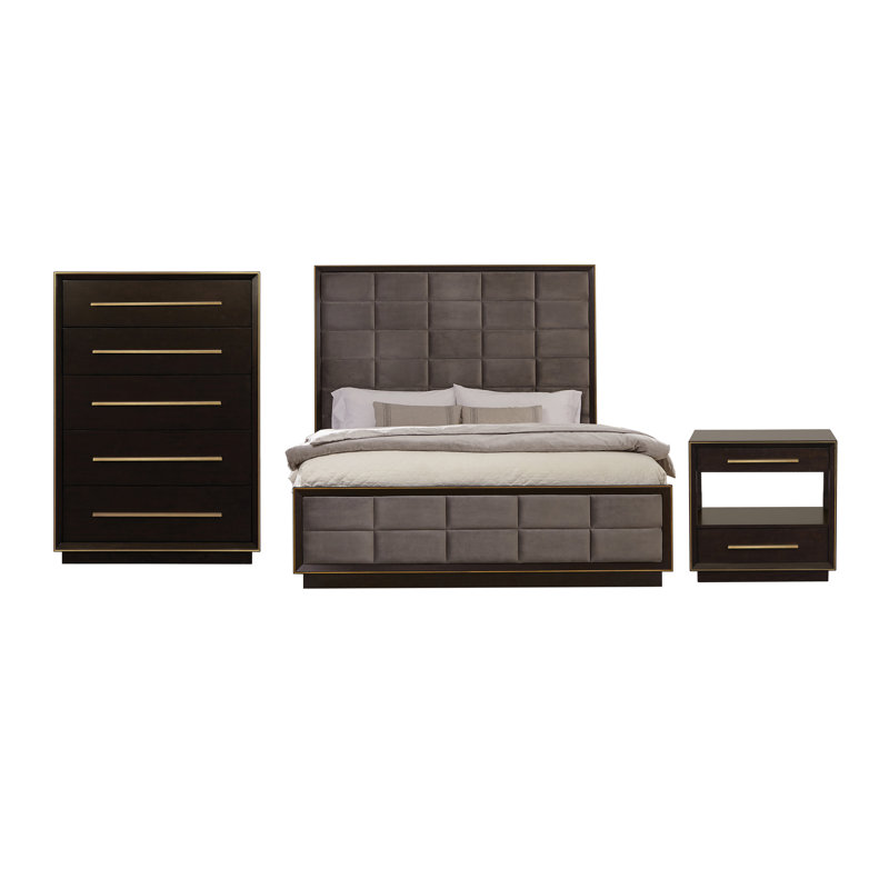 Ensemble de chambre avec grand lit 3 pièces Axel