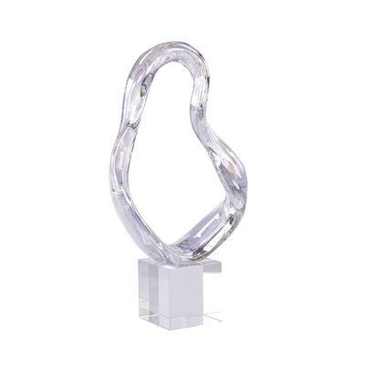 Prismatic Loop Sculpture On Crystal Base, Medium