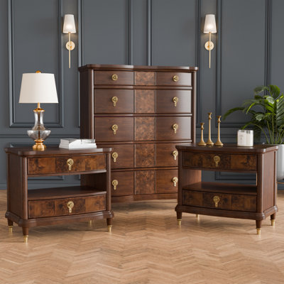 Moscote 3-Piece Bedroom Set (2 Nightstands + 1 Chest)