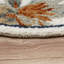 Tapis rond en laine touffeté à la main à motif floral bleu / orange / noir-1926003482