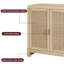 Buffet Cabinet,Rattan Accent Storage Cabinet With 4 Doors And Shelf-106644775