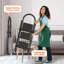 Échelle pliable à 3 marches avec large pédale antidérapante Verrouillage de sécurité Poignée souple Portable Léger et pliable Marchepied 330 lb Capacité de charge pour le bureau de la cuisine