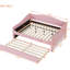 Lit de jour rembourré avec couchette en rose-358359061-358359060