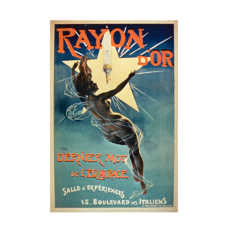 «French School Rayon Dor Lighting», art sur toile Paris, H 19 po x l 12 po